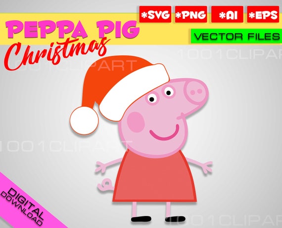 Download Peppa Pig christmas cricut SVG PNG EPS Vector files Digital