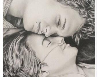 Double portrait "Hazel and Augustus" in our stars opposites