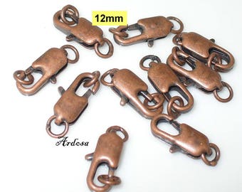 10 carabiner 12mm copper rings (K125. 2)
