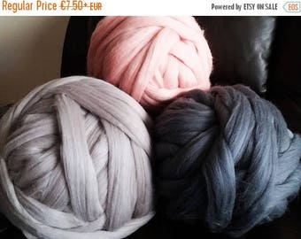 SUMMER SALE Chunky yarn, Giant yarn, merino wool, super big bulky, arm knitting, felting blanket, Giant blanket, Chunky Throw, diy, yarn for