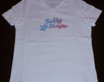 Suicide Squad Girls Harley Quinn T Shirt Daddy's Little Monster Birthday