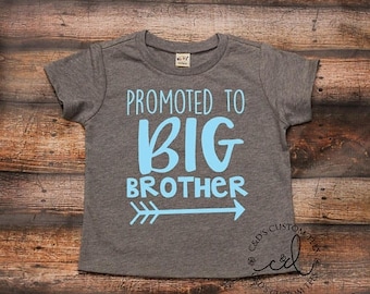 ON SALE Big Brother Shirt - Brother Tee - Big Bro Shirt - Promoted to Big Brother Shirt - Birth Announcement - Sibling Shirts