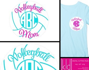 Volleyball Mom svg - Volleyball Monogram svg - Mom Monogram svg - Monogram Frame svg - Volleyball Mom Monogram svg - Volleyball svg