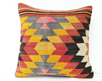 Vintage kilim pillow 40x40 cm / 16x16 inch