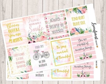 Flower motivational planner stickers| motivation planner stickers| inspirational planner stickers| motivational stickers| quote | Q0007
