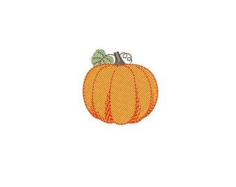 Mini Pumpkin machine embroidery design. Small Thanksgiving embroidery files. 4 sizes (4 x 4 hoop) Instant download