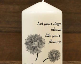 Church Candle, wax candle, ambiance candle, lantern, votive, wick, celebration candle, wedding candle, quote, quotation candle. Mindfulness