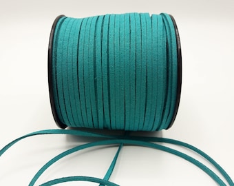 3 m - 3 mm * 1.4 mm - turquoise blue suede A183
