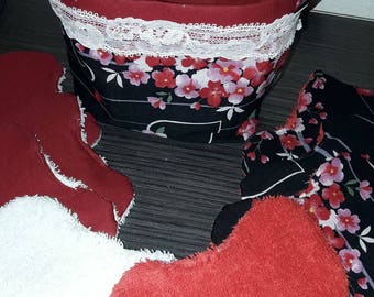 Pouch and its 8 wipes Japanese style heart