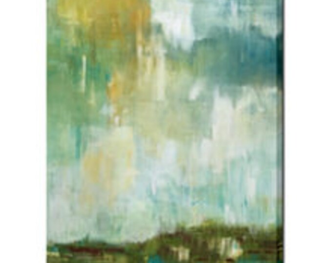 Abstract Landscape Painting -- Modern Abstract Impressionist Landscape in Green, Large Wall Art, Large Abstract Painting, Atmospheric Art