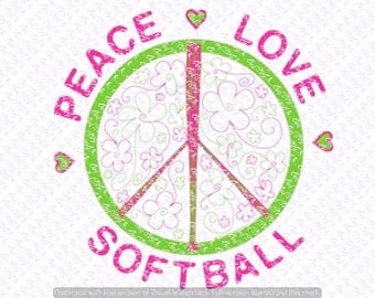 Free Free 261 Peace Love Softball Svg SVG PNG EPS DXF File