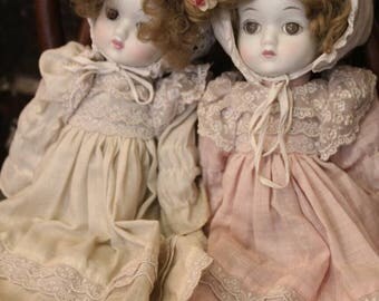 French vintage doll, French vintage porcelain bisque collectible doll, Mid century french vintage bisque doll, 1950s French vintage doll