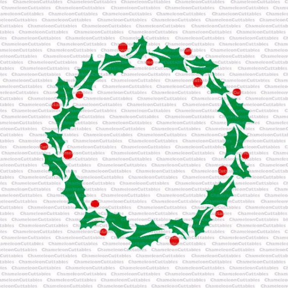 Download mistletoe wreath svg cut file decal vector silhouette