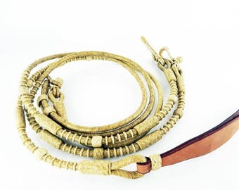 Western Natural Leather Rawhide Braided Set of Headstall//Breast Collar /& Reins