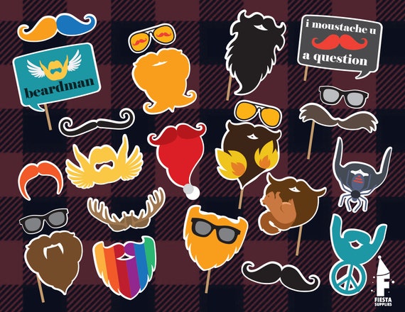 Movember Party Printable Photobooth Props beards photo booth