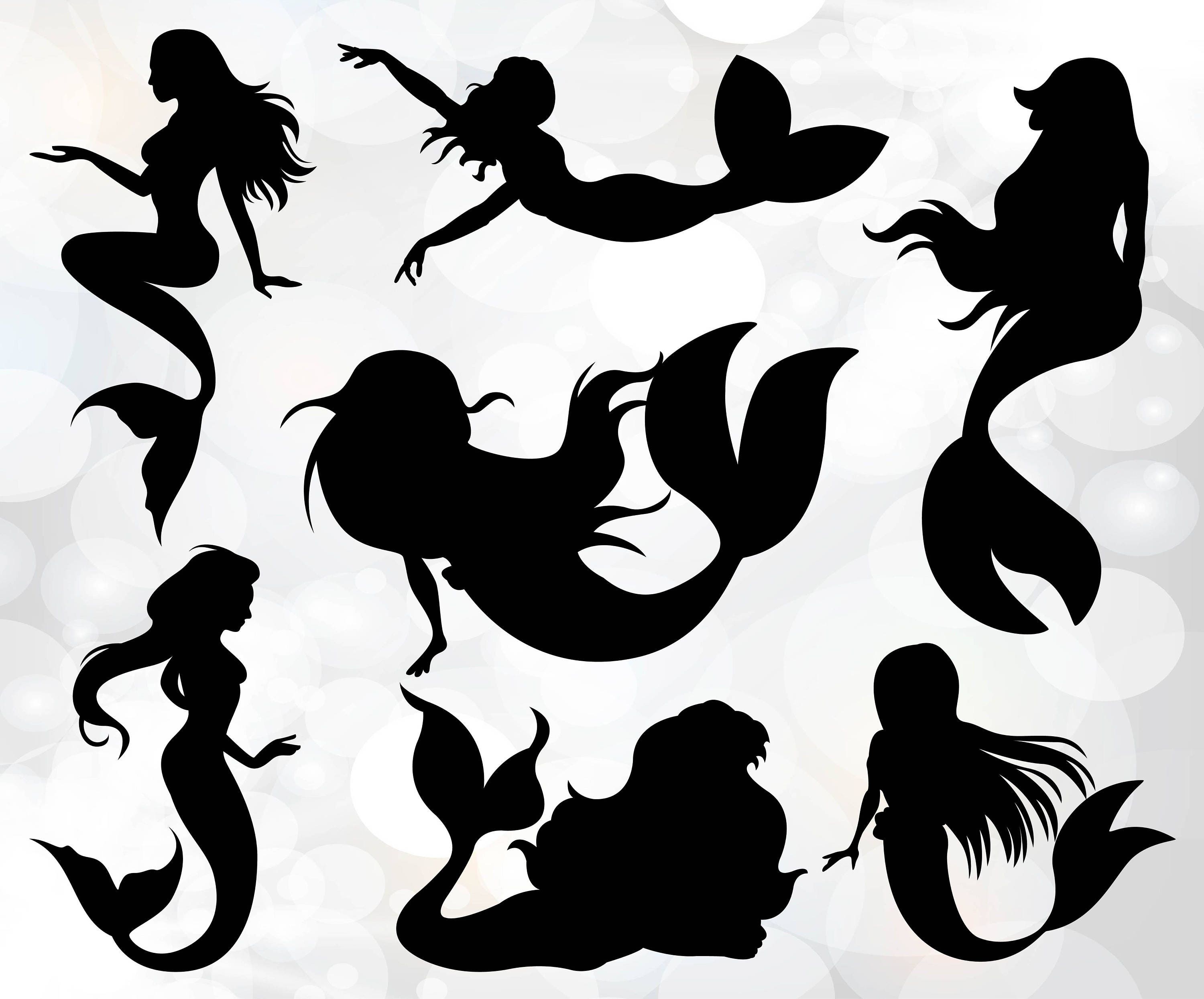 Download Mermaid svg Mermaid Clipart silhouette collection Mermaid