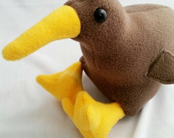 Kiwi bird,kiwi bird plush, stuffed kiwi bird,New Zealand, Brown bird, fleece kiwi, kiwi