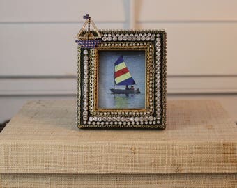 Sailboat embellished picture frame