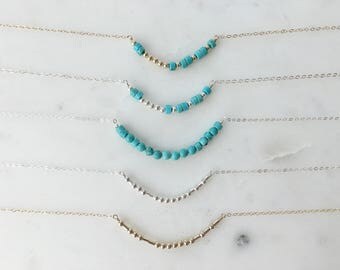 Morse Code Necklace, Gold Morse Code Necklace, Silver Morse Code Necklace, Turquoise Morse Code Necklace, Custom Morse Code Necklace