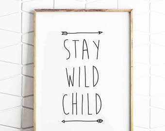 70% OFF SALE wild one birthday, wild one decor, stay wild child, digital download, printable decor, nursery decor, one birthday, birthday gi