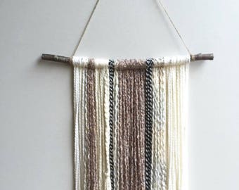 Yarn Wall Hanging. Boho decor. Yarn Tapestry.