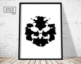 Rorschach Print, Abstract Art Print, Ink Blot, Printable Art, Abstract Poster, Office decor, Home Printable, Wall Art, Minimalist Art Print