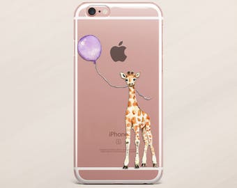 Giraffe iPhone 6 Case iPhone 7 Case iPhone 7 Balloon iPhone 6 iPod Case Samsung S8 Animal Case Samsung Galaxy S7 iPhone SE S7 Clear Case