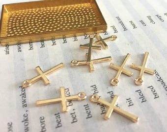Bulk sale 100 Pieces /Lot KC gold Plated 18mmx12mm cross charms