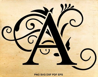 Monogram alphabet svg, Monogram letters, Wedding font, Initials svg, Monogram font, Cut files for Cricut, Svg files for Silhouette Cameo