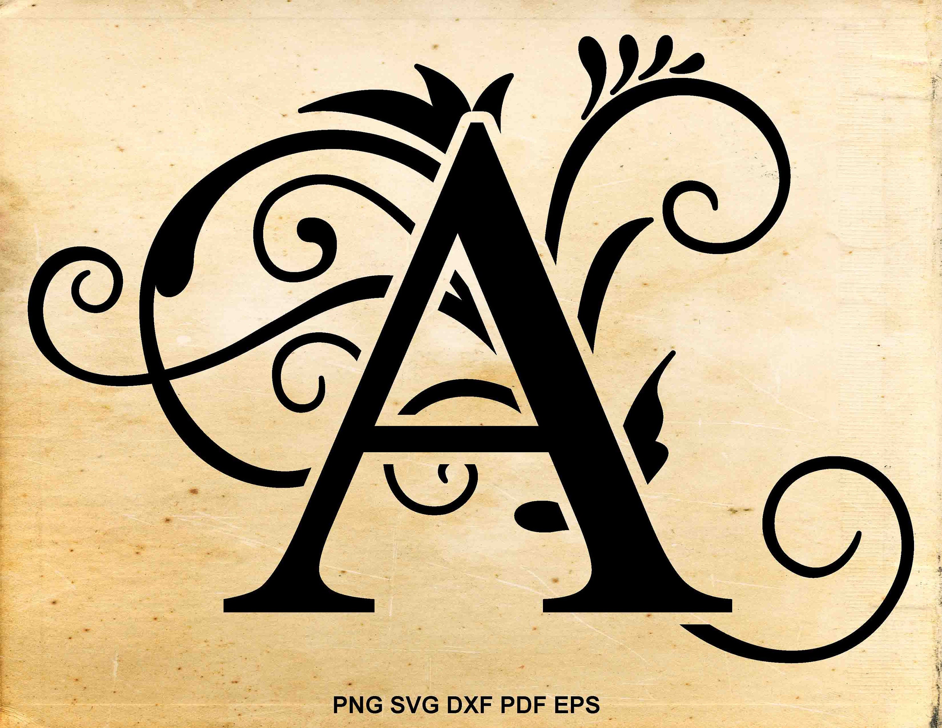 Download Monogram alphabet svg Monogram letters Wedding font