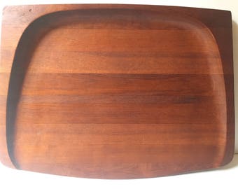 Giant Early Dansk Jens Quistgaard Staved Teak Board / Tray - 4 ducks "Danmark" IHQ JHQ