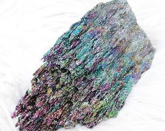 SALE Silicone Carbide Crystal Cluster, Carborundum Cluster Point, Rainbow Crystal 152mm 385g