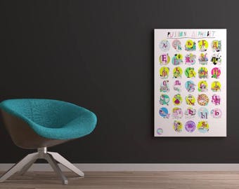 Russian Alphabet Poster, Home Decor Wall Art, Russian Alphabet Print, Russian Alphabet Poster ABC, Printable ABC Art, Classroom Poster