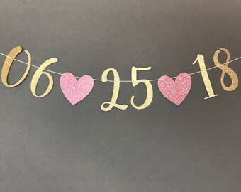 SAVE THE DATE banner, save the date sign, bachelorette banner, engagement decor, engagement sign, save the date, bridal shower banner