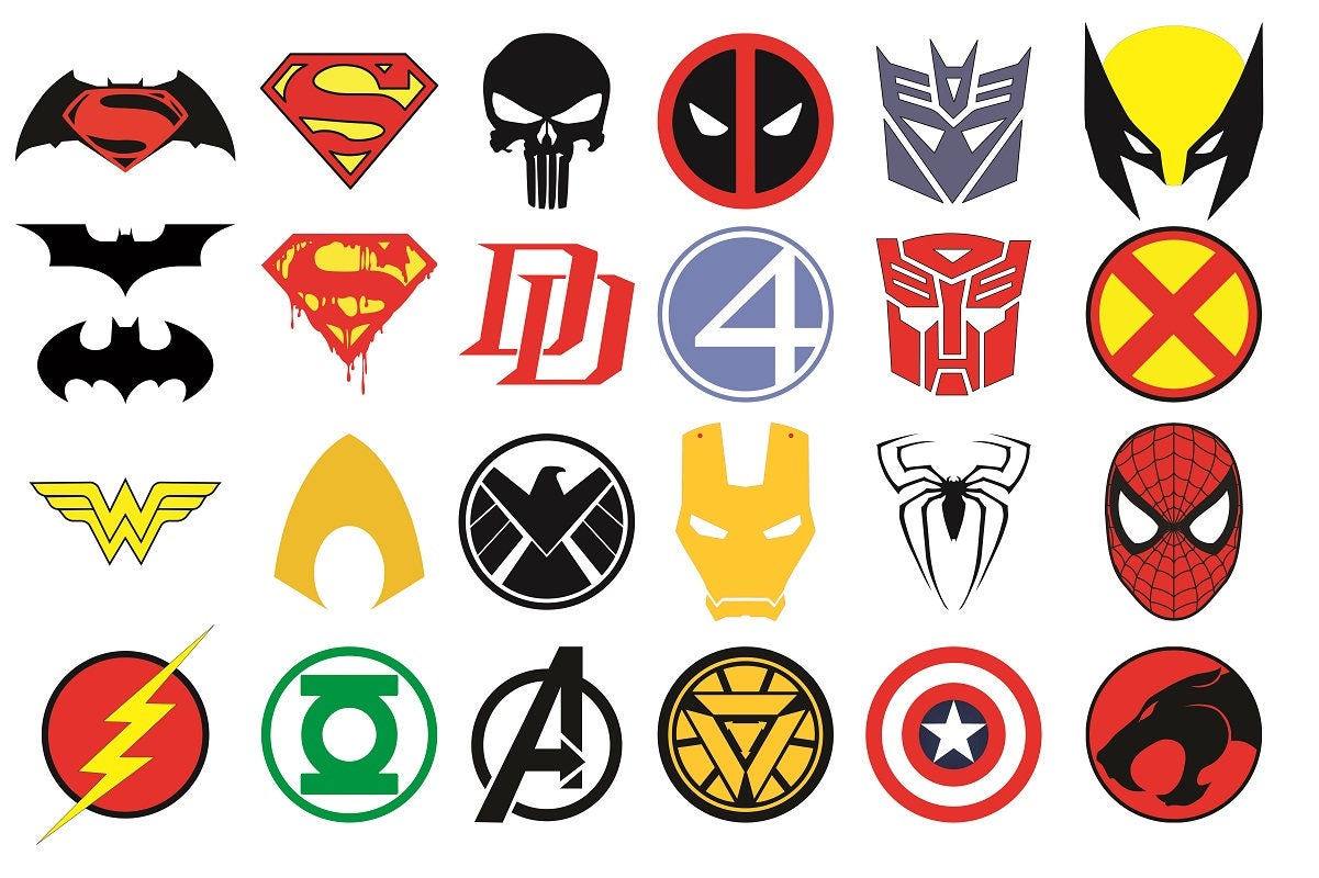 Download Superhero Logos Vector Superhero SVG Superhero Clipart