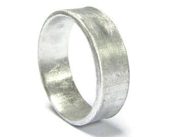 Aluminum Ring, Handmade Wide Band ring, Aluminum Anniversary Gift, Simple Wedding Band, Unique Wedding band, gift for him, gift for her