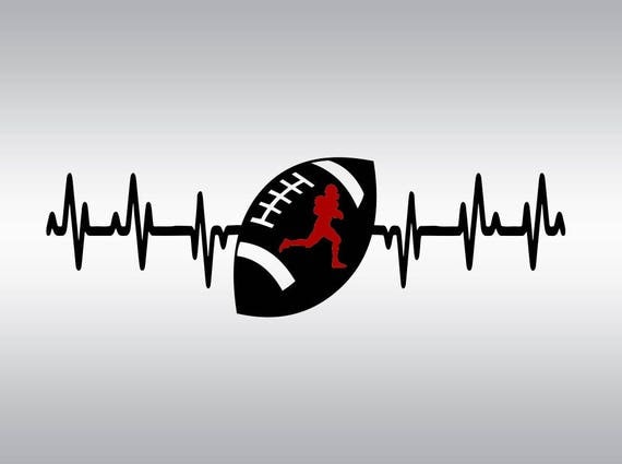 Download Heartbeat football ball SVG Clipart Cut Files Silhouette Cameo