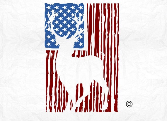 Download deer american flag hunter SVG Clipart Cut Files Silhouette