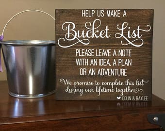 Sign Only ~ Wedding Bucket List Sign ~ Wedding Decor ~ Wedding Activity ~ Bucket List ~ Wedding Guest ~ Wedding Sign