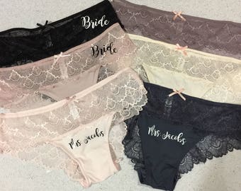 Bride Underwear, PERSONALIZED Underwear, Bride Gift, Wedding Lingerie, Personalized Panties, Bridal Shower, Future Mrs, Bachelorette gift