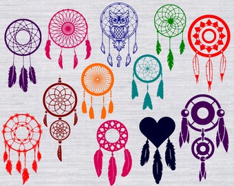 Dreamcatcher SVG bundle, Dream catcher SVG, Boho svg, svg files for silhouette or cricut, dxf, clipart, vector, cricut cut files