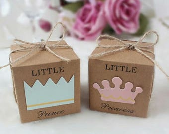 Baby Shower Favour Box - Lolly Box for Prince and Princess Party, Prince Box Pkt 5, Princess Box Pkt 5