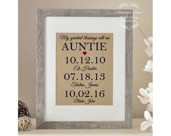 Personalized Auntie Gift, Christmas Gift for Aunt, My Greatest Blessings Call Me Auntie, From Niece Nephew, Auntie Gift, Aunt Gift