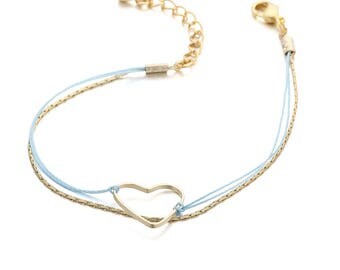 Bracelets - Blue - Brass, Thread - Elegant - Anniversary