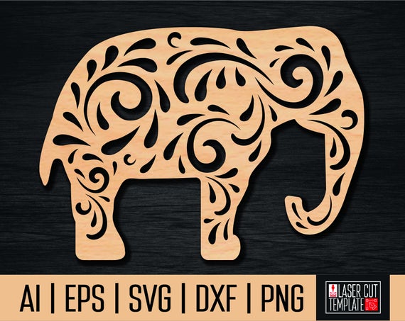 Download Elephant template Engraved elephant Elephant svg Laser cut