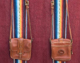 RARE All British Tan Vintage Dooney and Bourke Binocular Bag, FREE SHIPPING