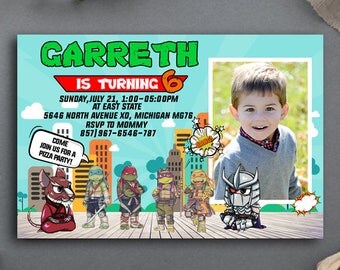 Teenage Mutant Ninja Turtle/Teenage Mutant Ninja Turtle Invitations/Teenage Mutant Ninja Turtle Birthday/Teenage Mutant Ninja Turtle Invites
