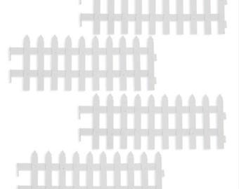 Miniature White Wooden Picket Fence 18 x 1 Inch for Fairy