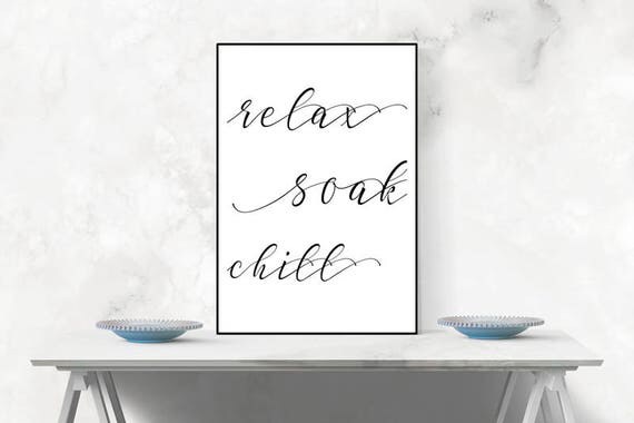 Bathroom Decor Bathroom Wall Art Typography Quote Print