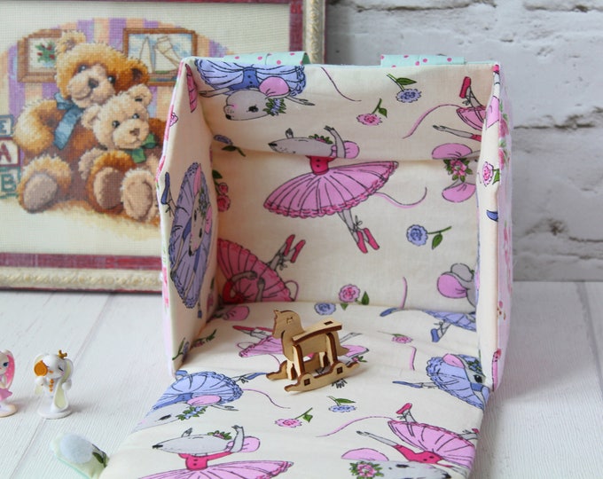Fabric doll house kit Travel dollhouse Gift for girl Dollhouse miniature Baby bags for girl